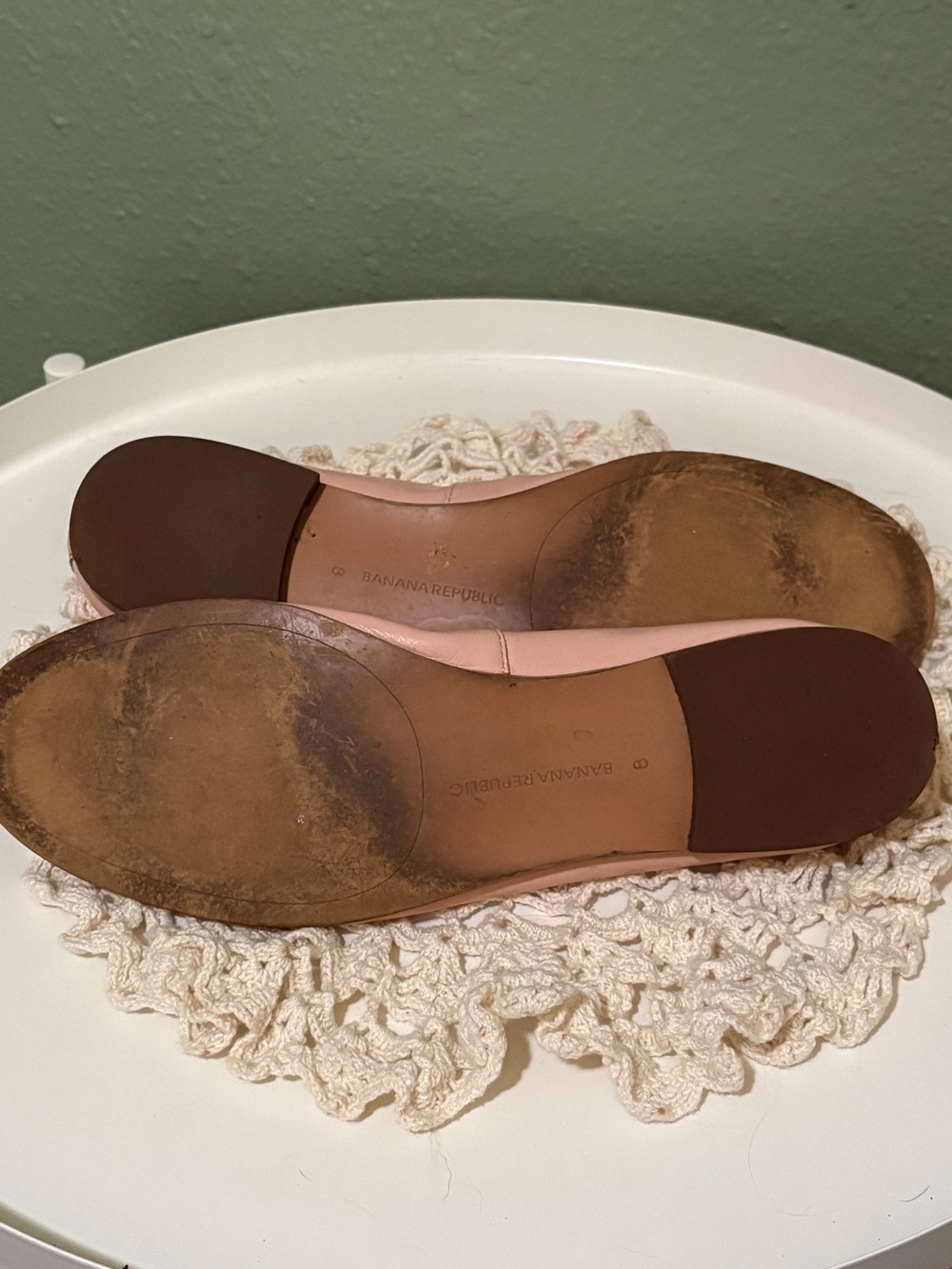 Banana Republic Blush Pink Perforated Leather Slip-On Loafers - Picture 6 of 7